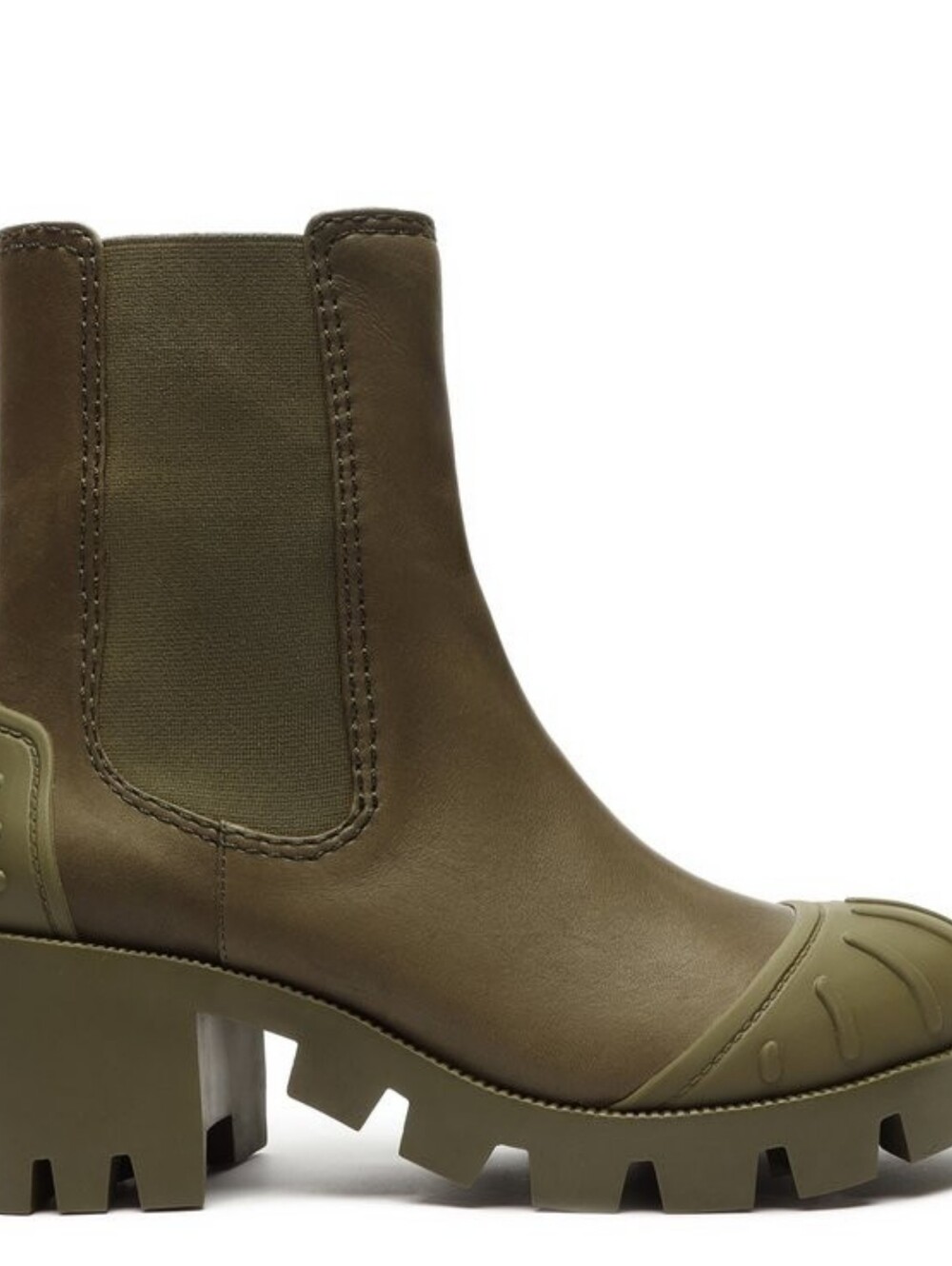 Schutz Billie Leather Lug Chelsea Boots Green Size 6